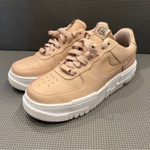 Nike Womens Air Force 1 Pixel Particle Beige Pink Sneakers CK6649-200 Size 7.5